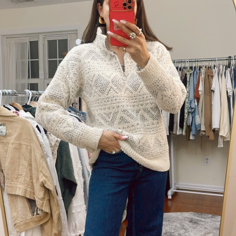 Hem & Thread Aztec Half Zip Pullover Sweater - image 3